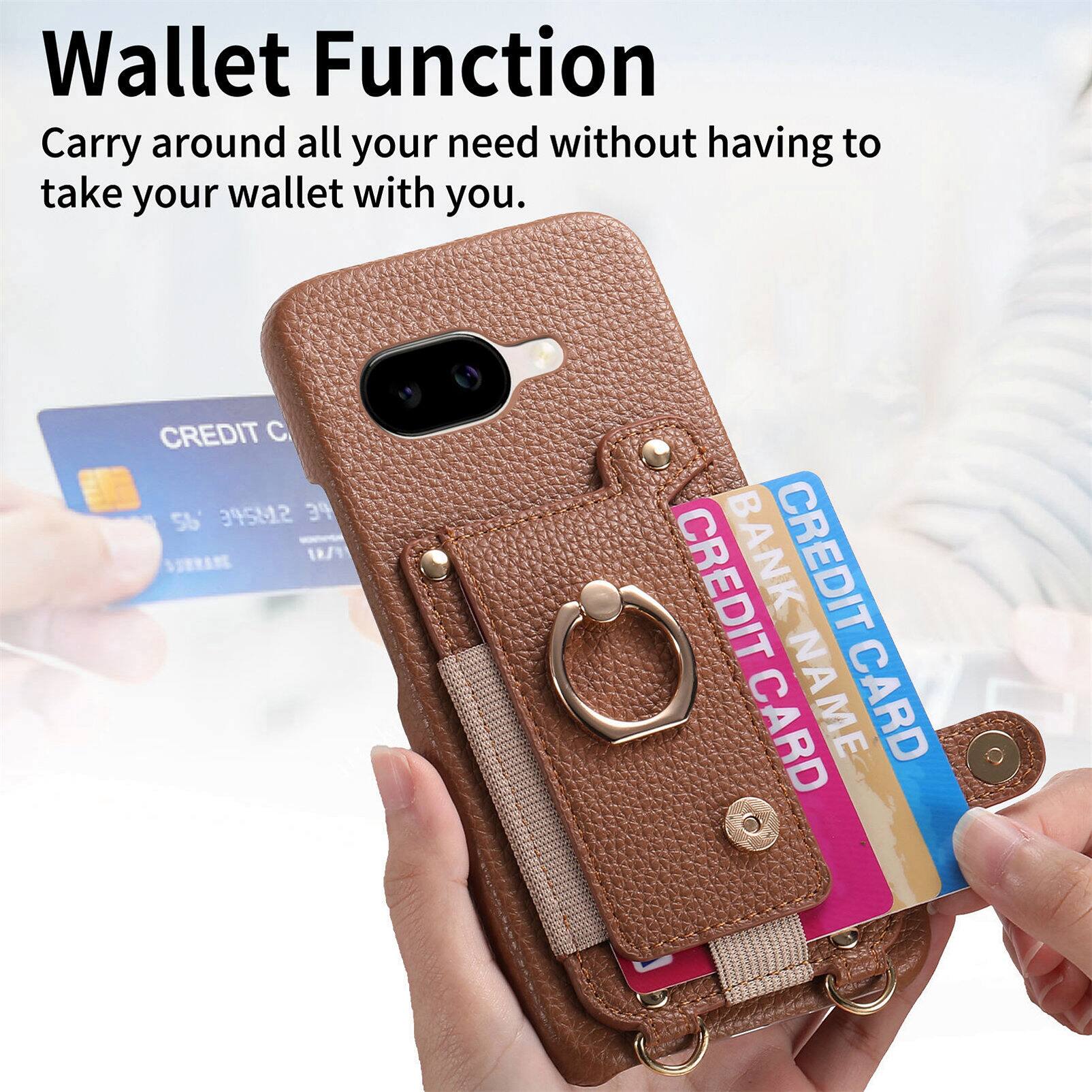 Wallet Function  
Carry around all your needs without having to take your wallet with you.  

CREDIT CARD  
CREDIT CARD  
CREDIT CARD  
CREDIT CARD  
CREDIT CARD NAME