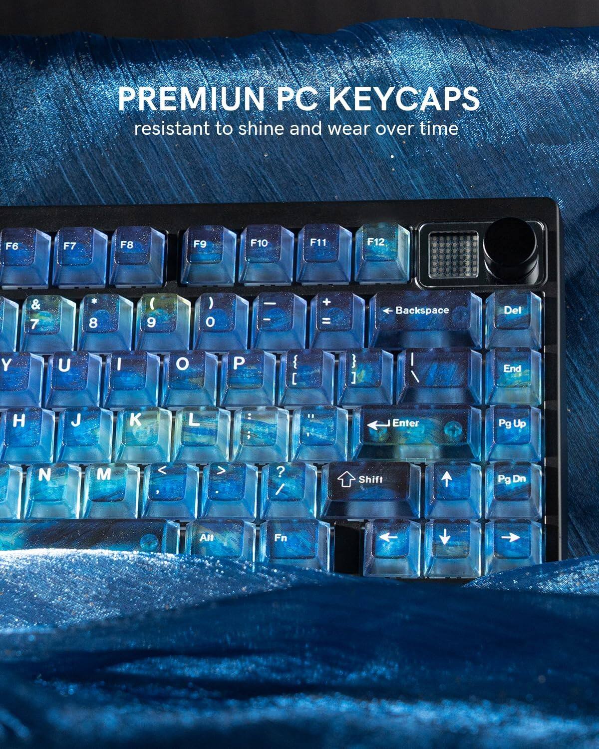 PREMIUM PC KEYCAPS  
resistant to shine and wear over time  

F6 F7 F8 F9 F10 F11 F12  
& 7 * 8 9 ( 0 - - + = Backspace Del  
Y U I O P { [ } ] End  
H J K L : ' Enter Pg Up  
N M < > ? / Shift Pg Dn  
All Fn