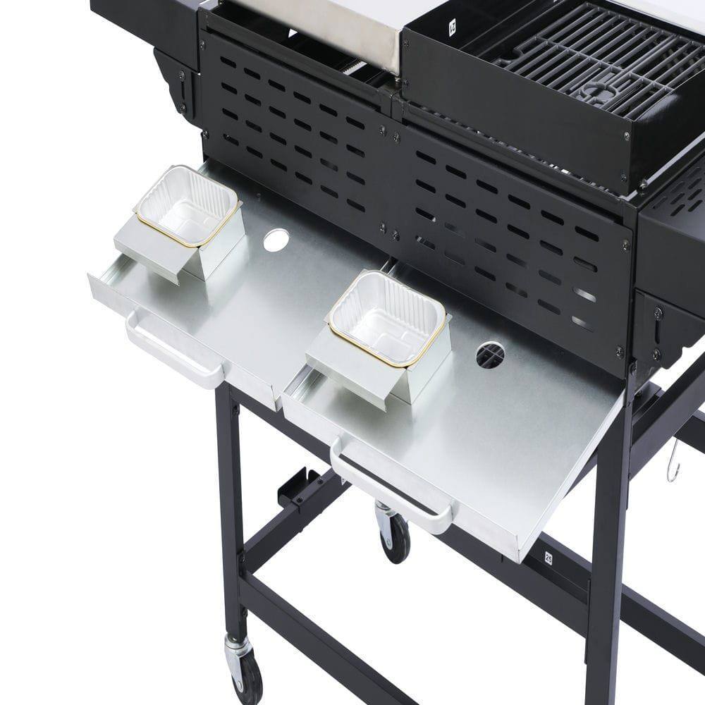 Alt View 8. Resenkos - 4 Burner BBQ Propane Gas Grill, Stainless Steel Patio Garden Barbecue Grill with Two Foldable Shelves, Black.