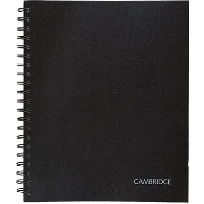 Front. Cambridge - Cambridge 1-Subject Professional Notebook, 8.5" x 11", Wide Ruled, 96 Sheets, Black (06100) - Black.