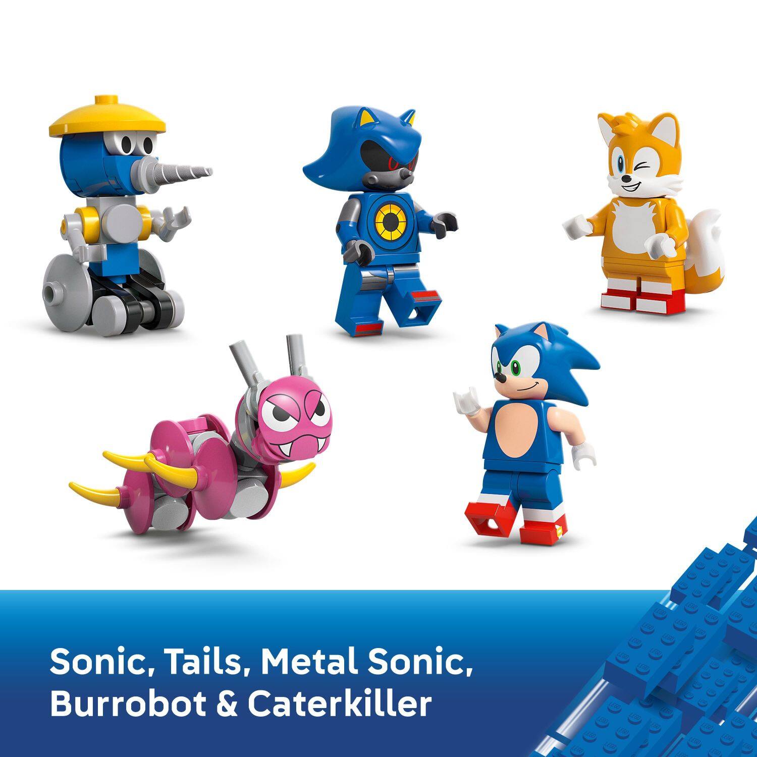 Sonic, Tails, Metal Sonic, Burrobot & Caterkiller