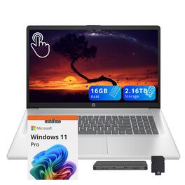 HP - 17.3" HD+ Touchscreen Laptop,Ryzen 5 7430U,16GB RAM,2TB SSD+160GB Dock Station,AMD Radeon Graphics,Win11 Pro - Silver