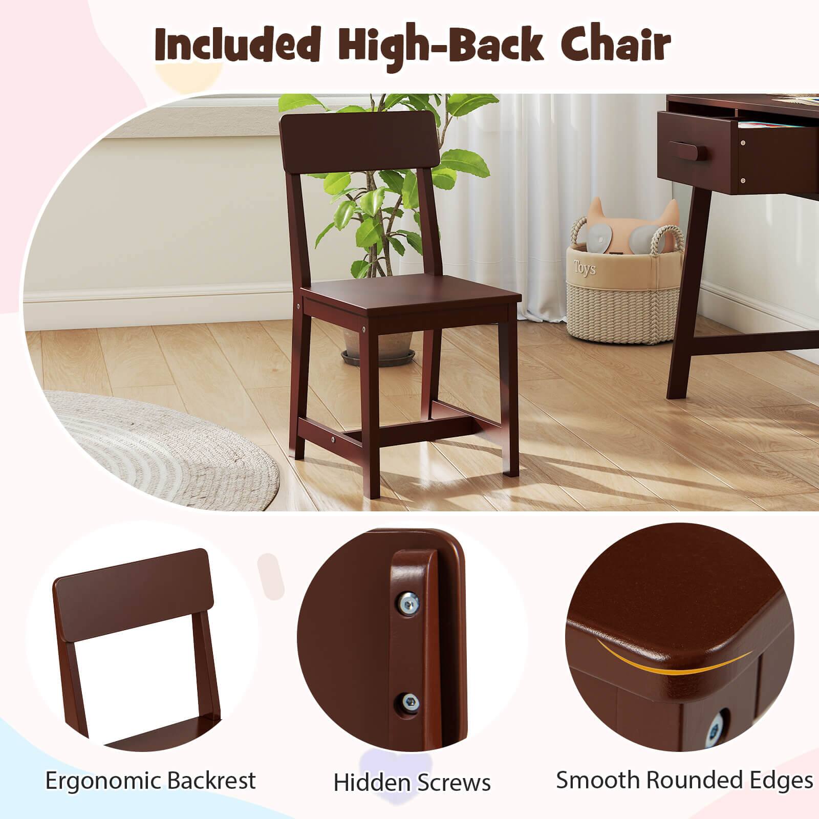 Included High-Back Chair

- Ergonomic Backrest
- Hidden Screws
- Smooth Rounded Edges