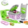 Front. Fitnate - 13Pcs Vegetable Spiralizer Mandoline Slicer Dicer Food Chopper - Green Gray.