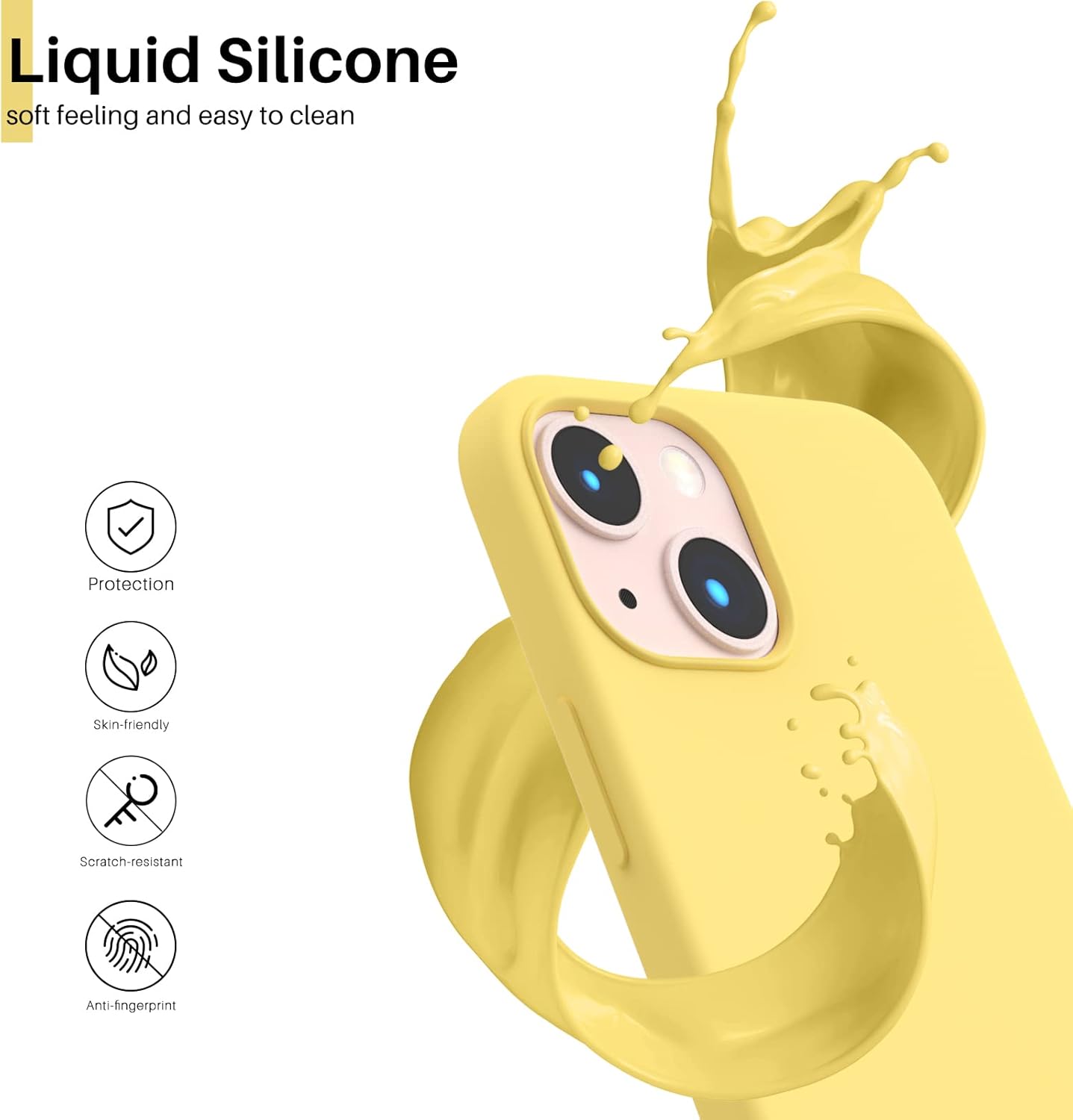 Liquid Silicone, soft feeling and easy to clean, Protection, Skin-friendly, Scratch-resistant, Anti-fingerprint