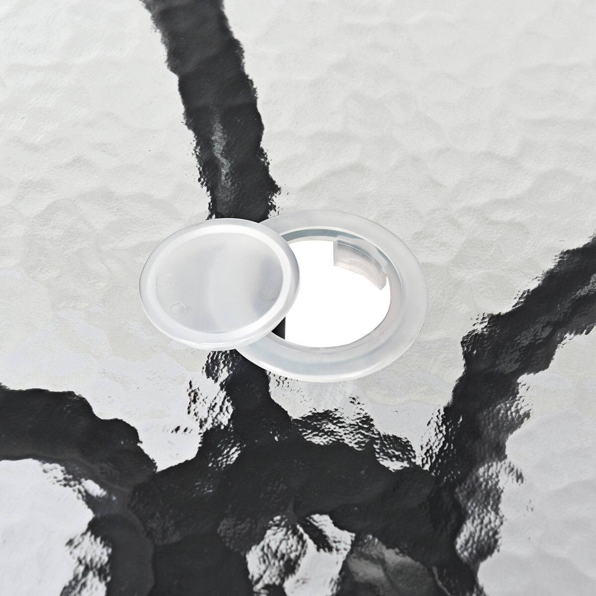 Alt View 8. Costway - Costway 32''Outdoor Patio Round Table Tempered Glass Top - Black.