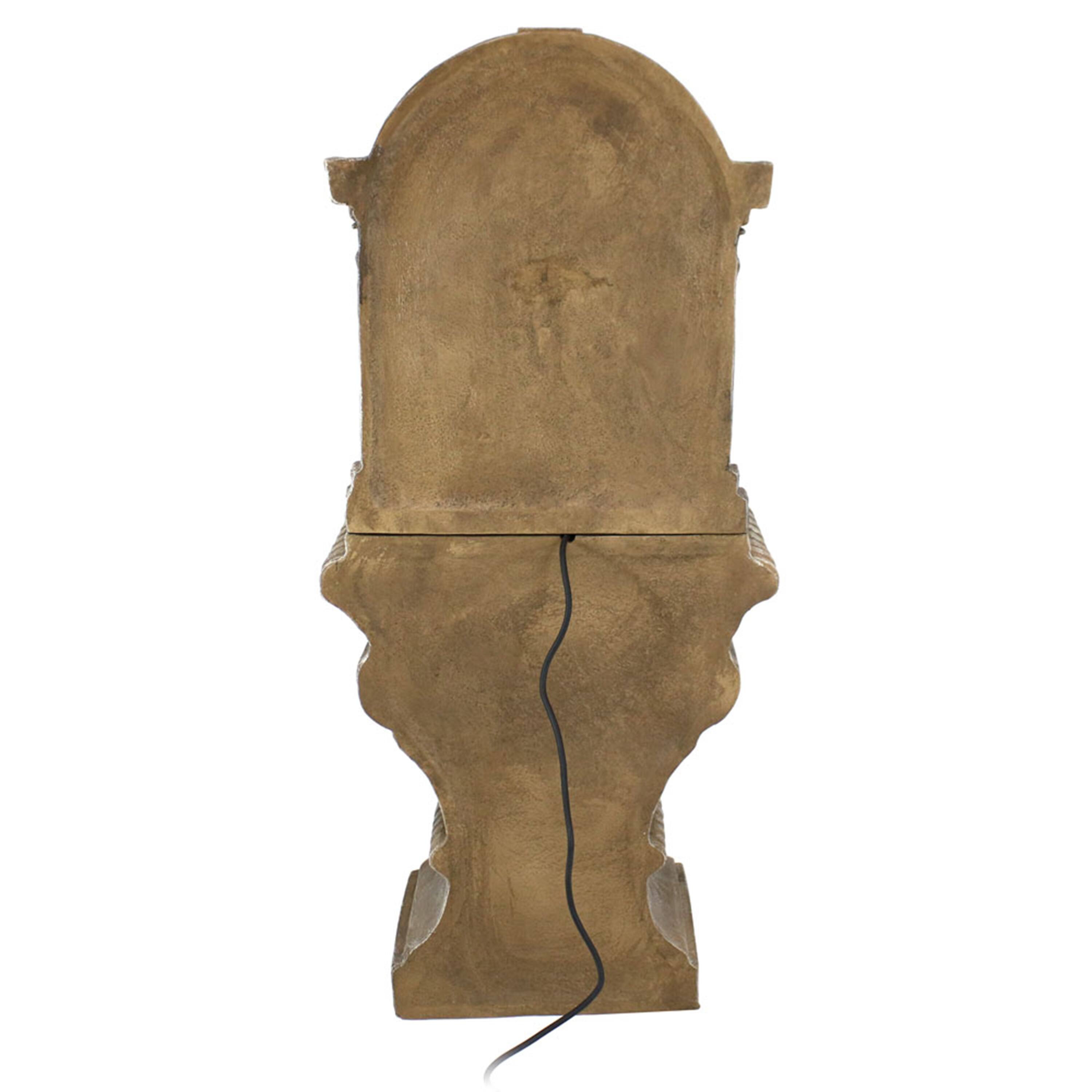 Alt View 7. Sunnydaze - Ornate Lavello Standing Outdoor Waterfall Fountain - 51 in - Light Brown.