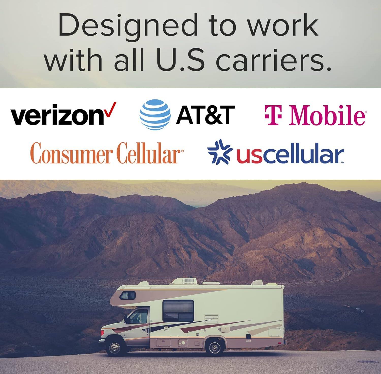 Designed to work with all U.S carriers.  
verizon AT&T T Mobile Consumer Cellular uscellular.