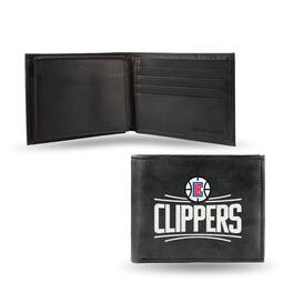 Rico Industries - Los Angeles LA Clippers Embroidered Black Leather Passcase Bifold Wallet - Multi