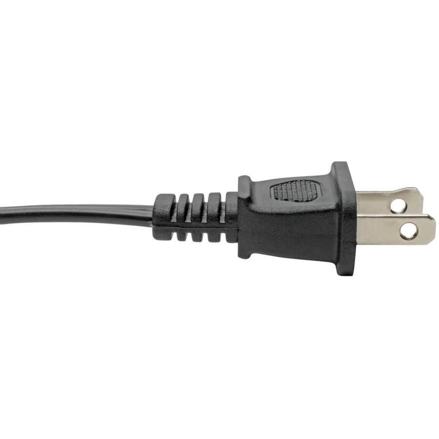 Alt View 1. Tripp Lite - Eaton Tripp Lite Series 2-Slot Non-Polarized Replacement Power Cord, 1-15P to C7 - 10A, 120V, 18 AWG, 6 ft. (1.83 m) - Black.