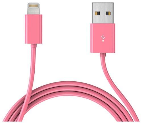Front Standard. MOTA - 6' Lightning USB Cable - Pink.
