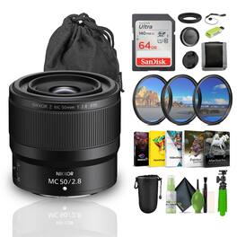 Nikon - NIKKOR Z MC 50mm f/2.8 Compact Macro Lens (20103) Bundle - Black