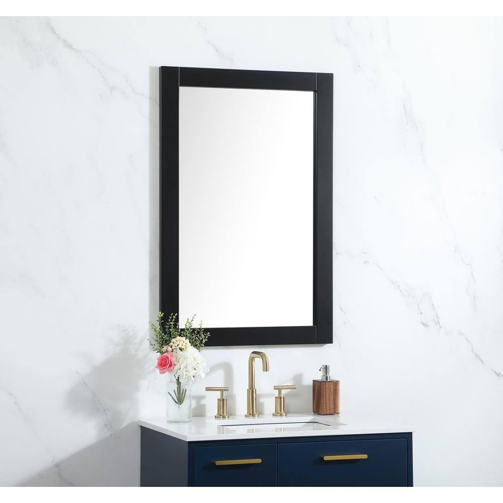 Alt View 4. Elegant Decor - Aqua vanity mirror 24x36 inch in black - Black.