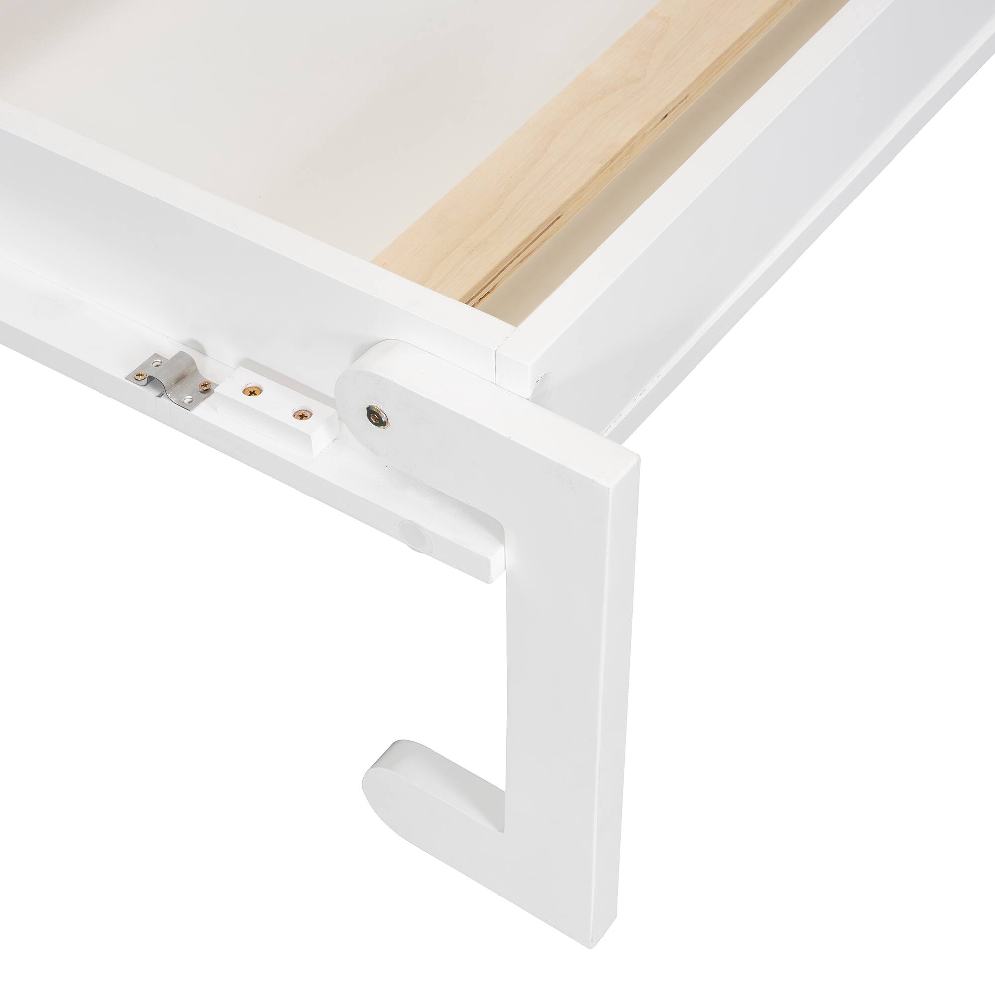 Alt View 9. Tiramisubest - Full Size Murphy Wall Bed in White, MDF+LVL, Space-Saving & Multi-Functional - White.