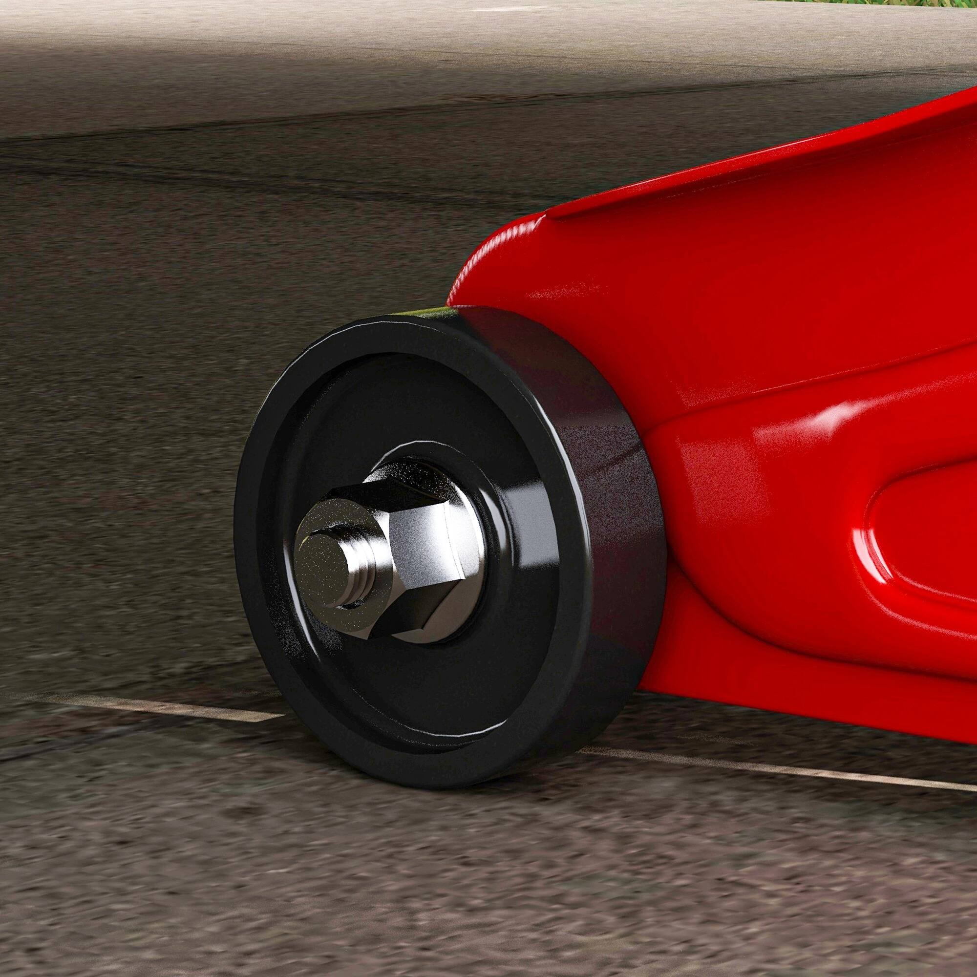 Alt View 6. Homcom - Ton Low Profile Hydraulic Floor Jack, Heavy Duty Steel Racing Car Jack - Red.