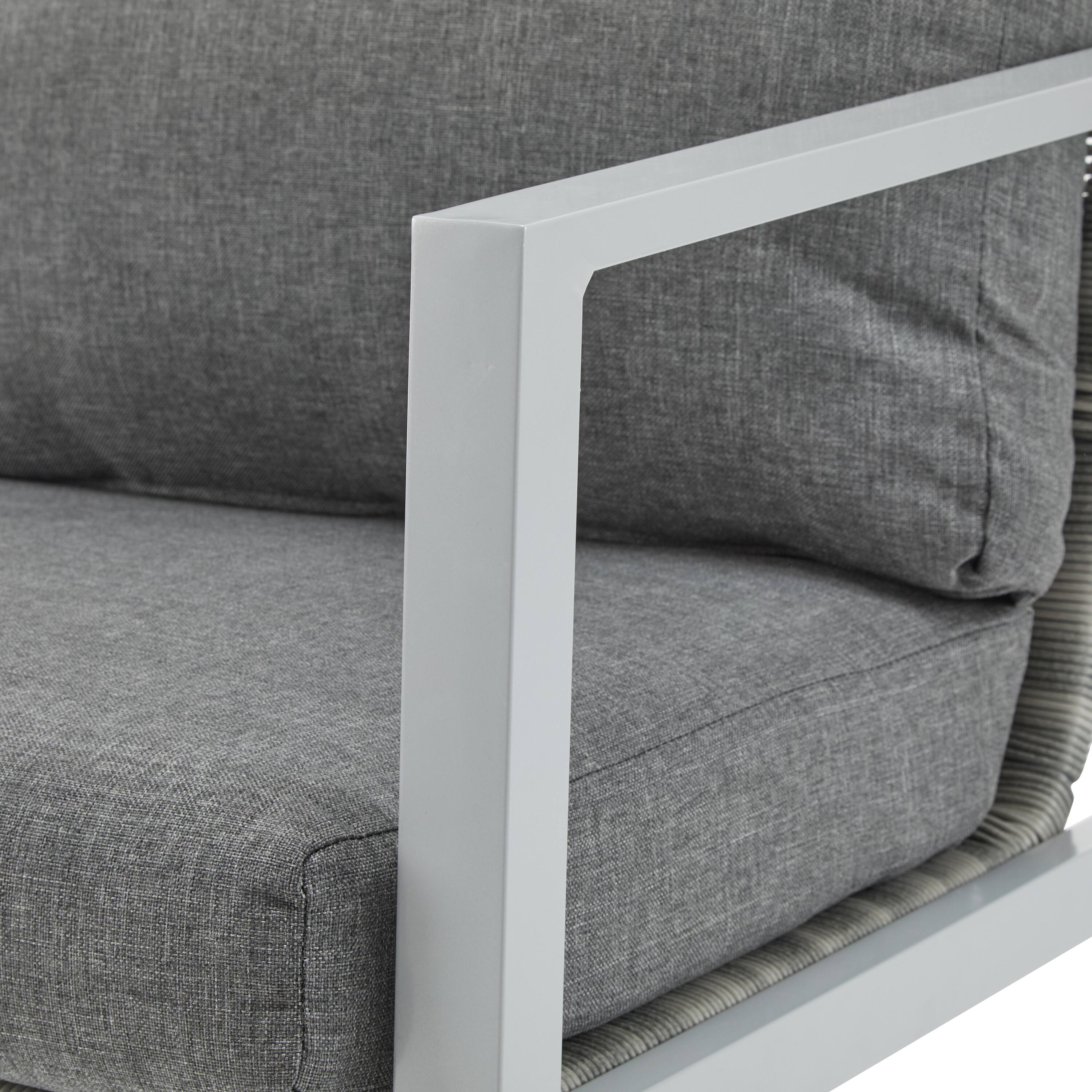 Alt View 8. SlickBlue - Modern Rope Accent Lounge Chair – Aluminum Frame with Plush Cushions for Patio - Silver, Grey.