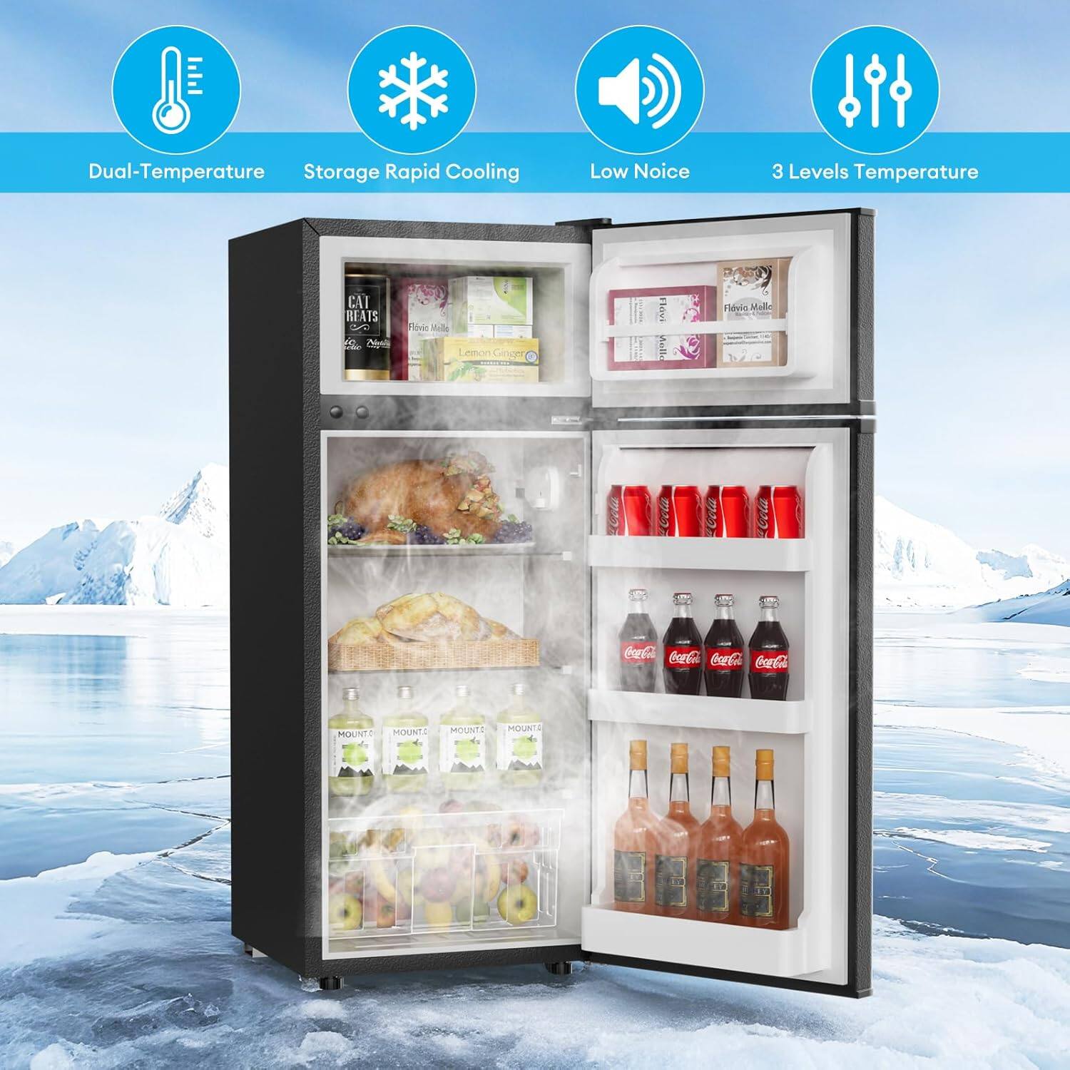 Dual-Temperature Storage  
Rapid Cooling  
Low Noise  
3 Levels Temperature