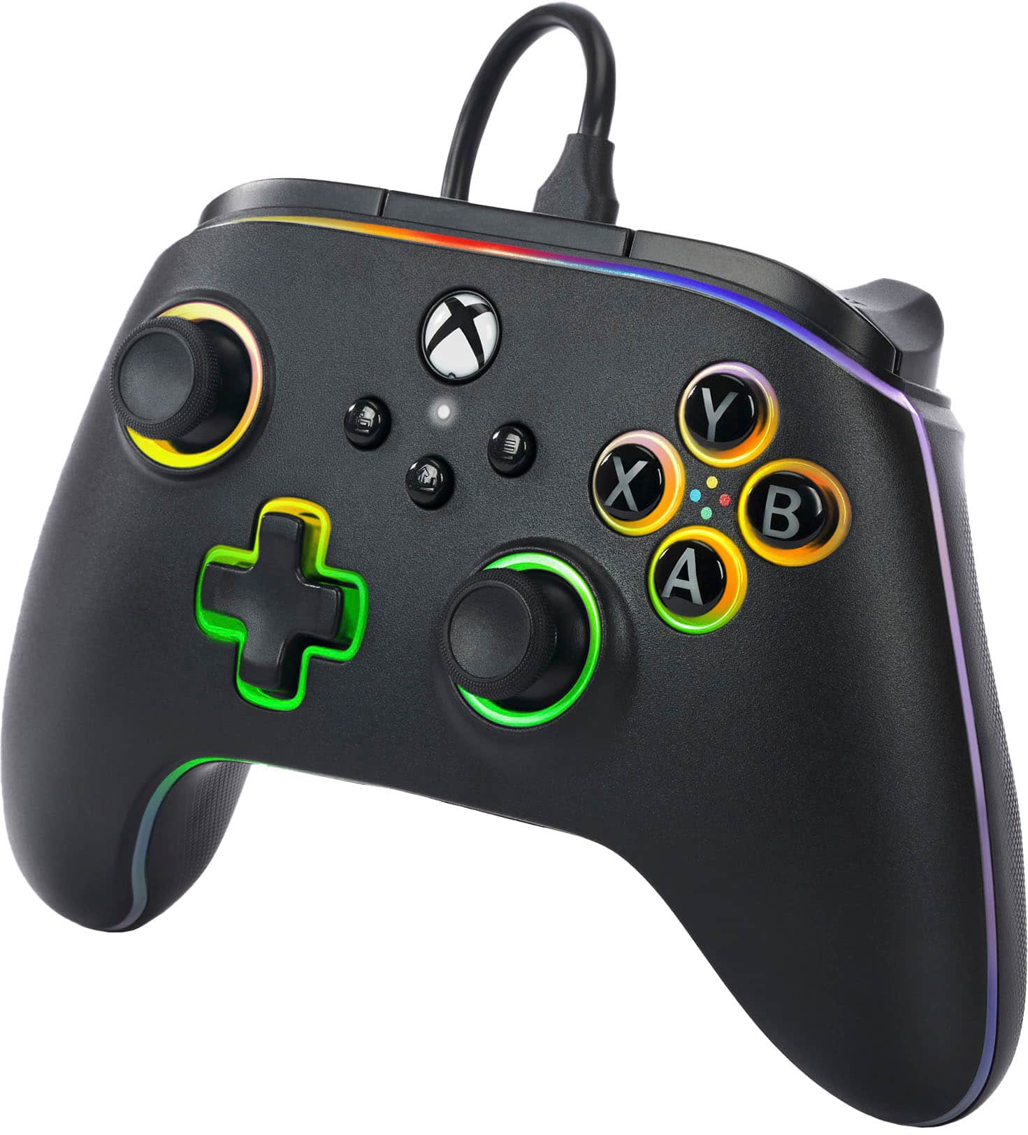 Alt View 12. PowerA - PowerA Advantage Wired Controller for Xbox Series X|S with Lumectra - Black - Black.