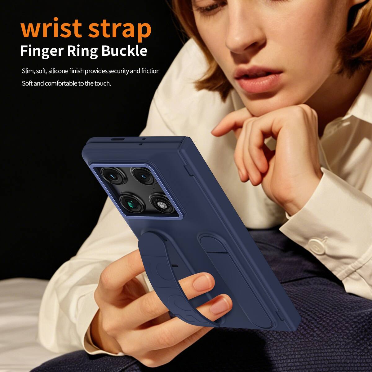wrist strap Finger Ring Buckle Slim, soft, silicone finish provides security and friction Soft and comfortable to the touch.