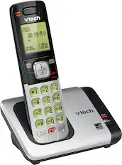 Angle. VTech - CS6419 DECT 6.0 Expandable Cordless Phone System with 1 Handset - Silver.