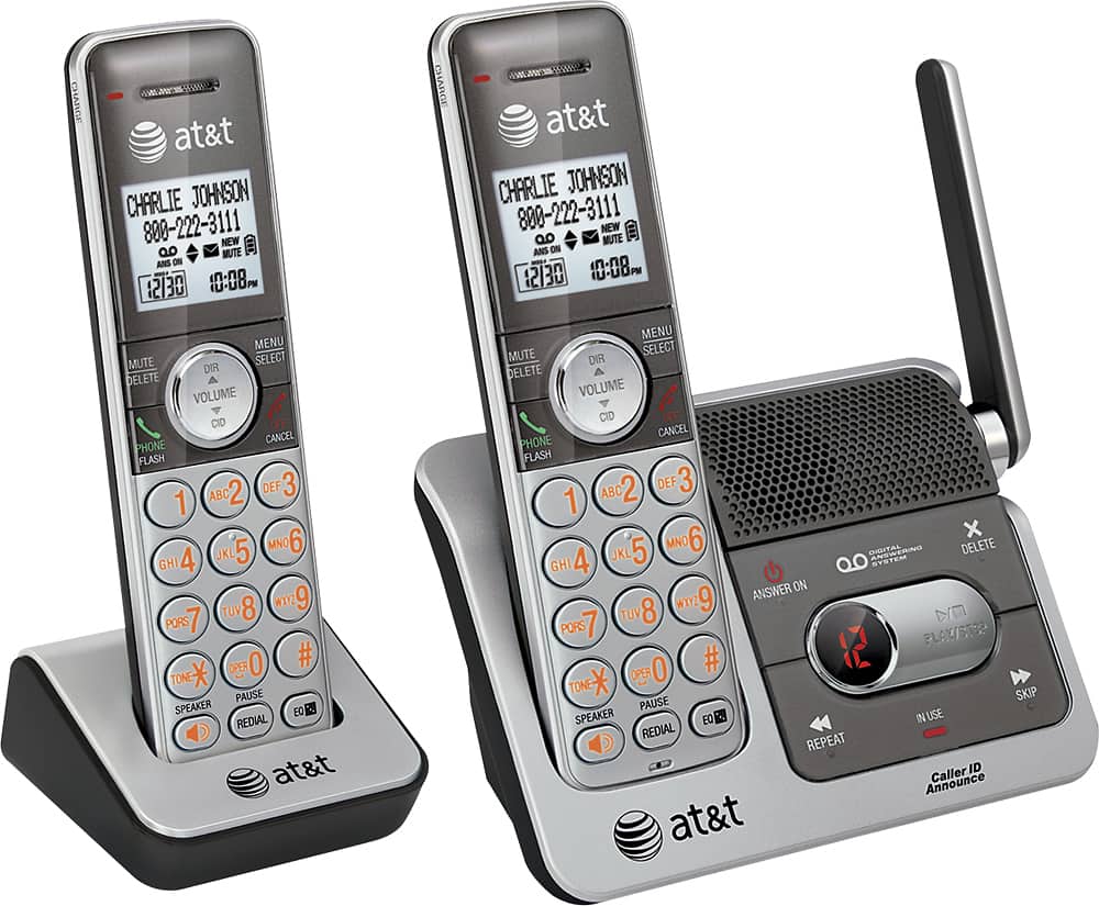 Angle. AT&T - CL82201 DECT 6.0 Expandable Cordless Phone System with Digital Answering Machine - Gray.