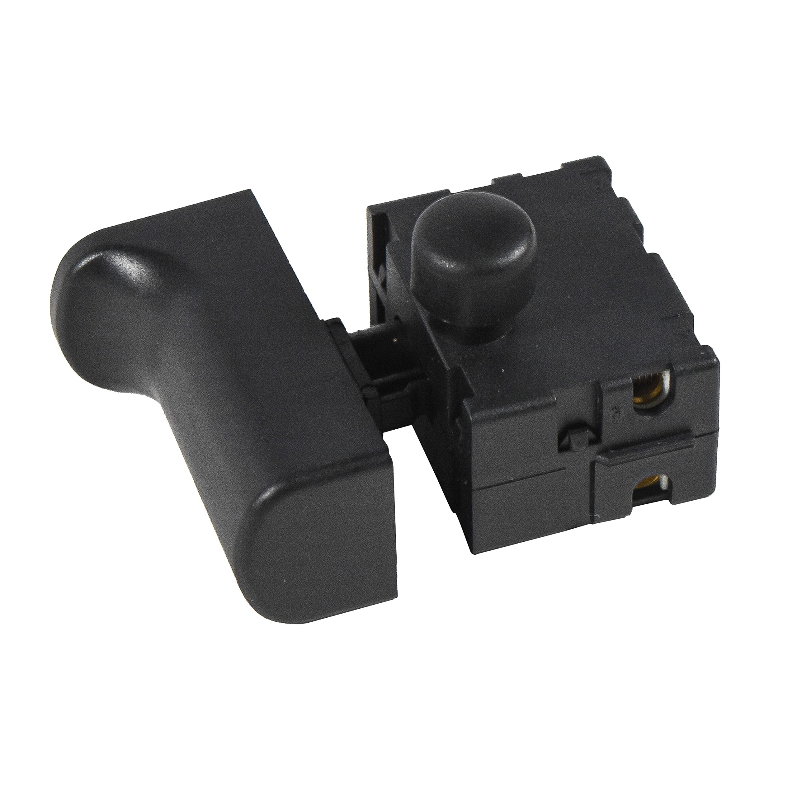 Left. HQRP - Trigger Pushbutton Switch for Kedu HY15DB / HY-15DB Power Tools, Lock-Off, UL Recognized - black.