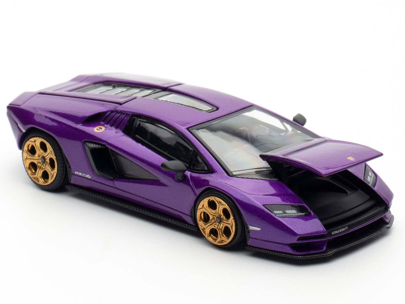 Left. Pop Race - Lamborghini Countach LPI 800-4 Viola Pasifae Purple Metallic "Hong Kong Toycar Salon 2025" 1/64 - Purple Metallic.