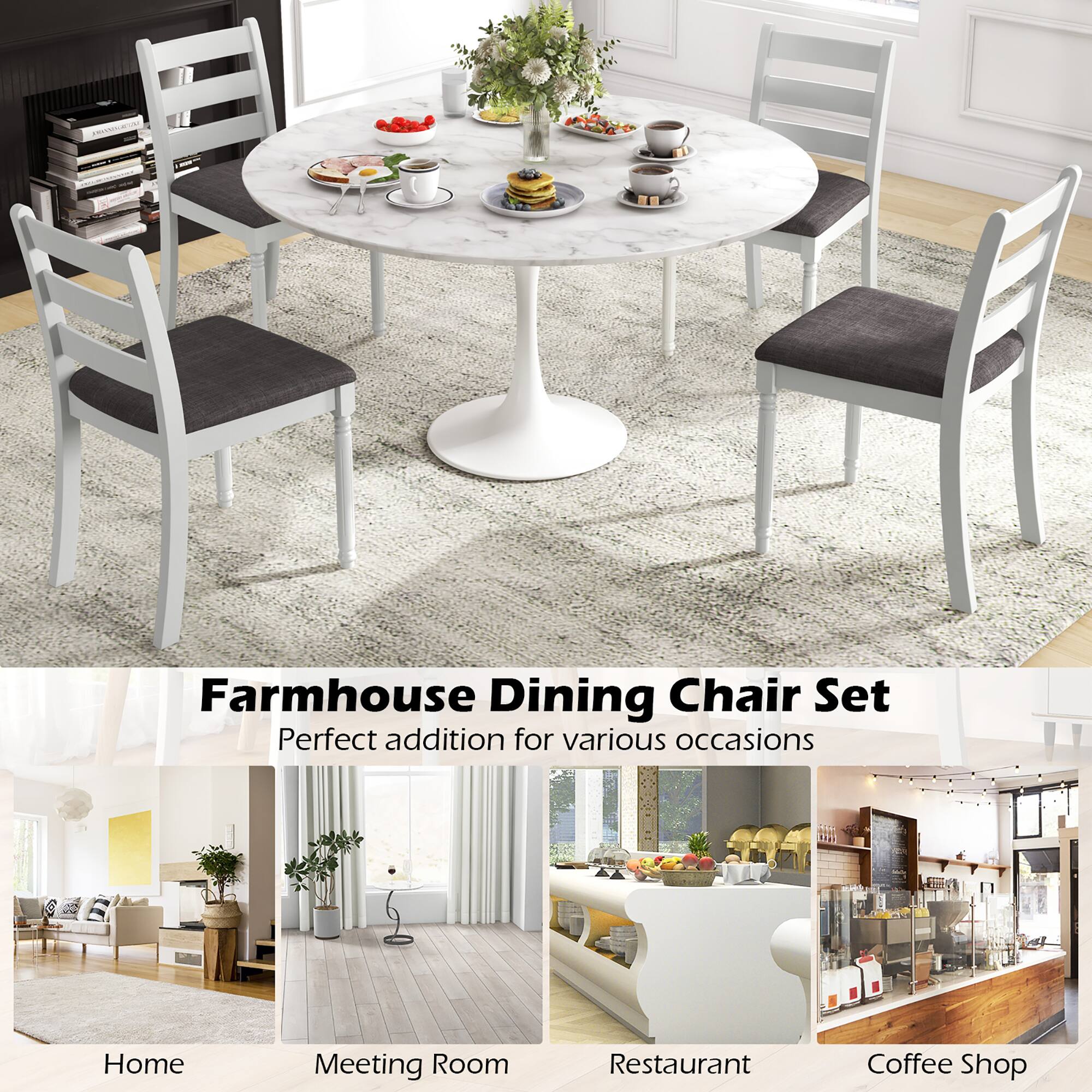 Farmhouse Dining Chair Set  
Perfect addition for various occasions  

Home  
Meeting Room  
Restaurant  
Coffee Shop