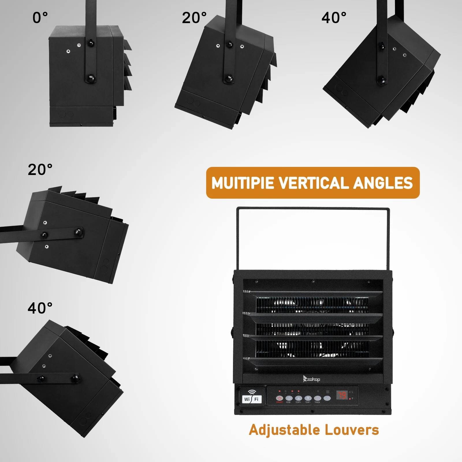 MULTIPLE VERTICAL ANGLES

0° 20° 40° 20° 40°

Adjustable Louvers