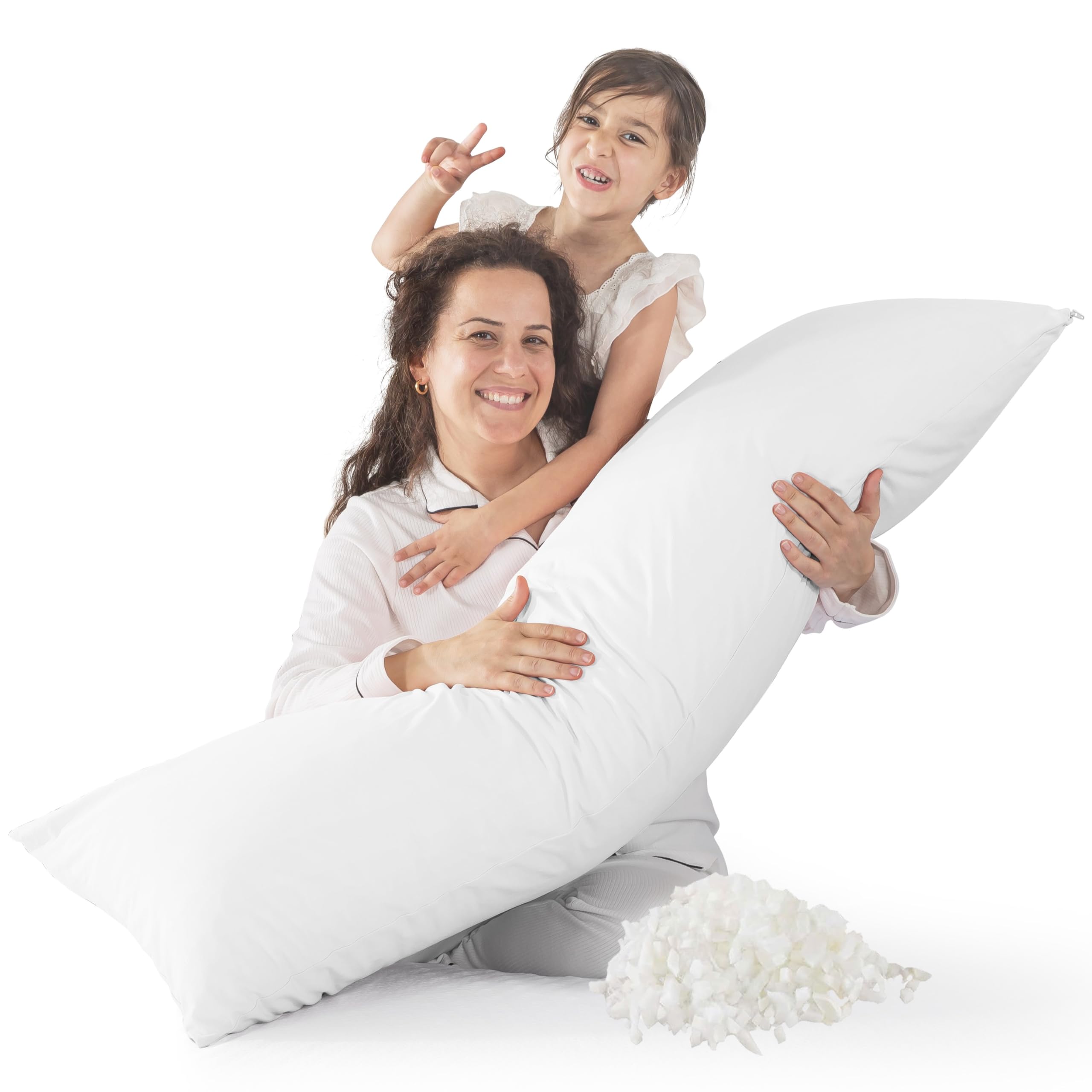 Pure White (Jersey Knitted)-LONG BODY PILLOW