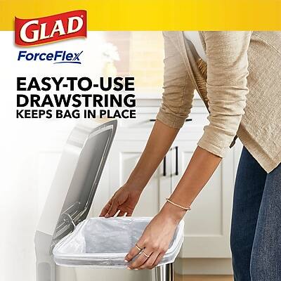 GLAD ForceFlex  
EASY-TO-USE DRAWSTRING KEEPS BAG IN PLACE