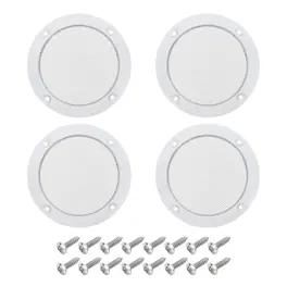 Unique Bargains - 4pcs Speaker Grill Mesh Metal Woofer Guard Protector ABS Frame with Screws for Home Audio Car Speaker - Black White