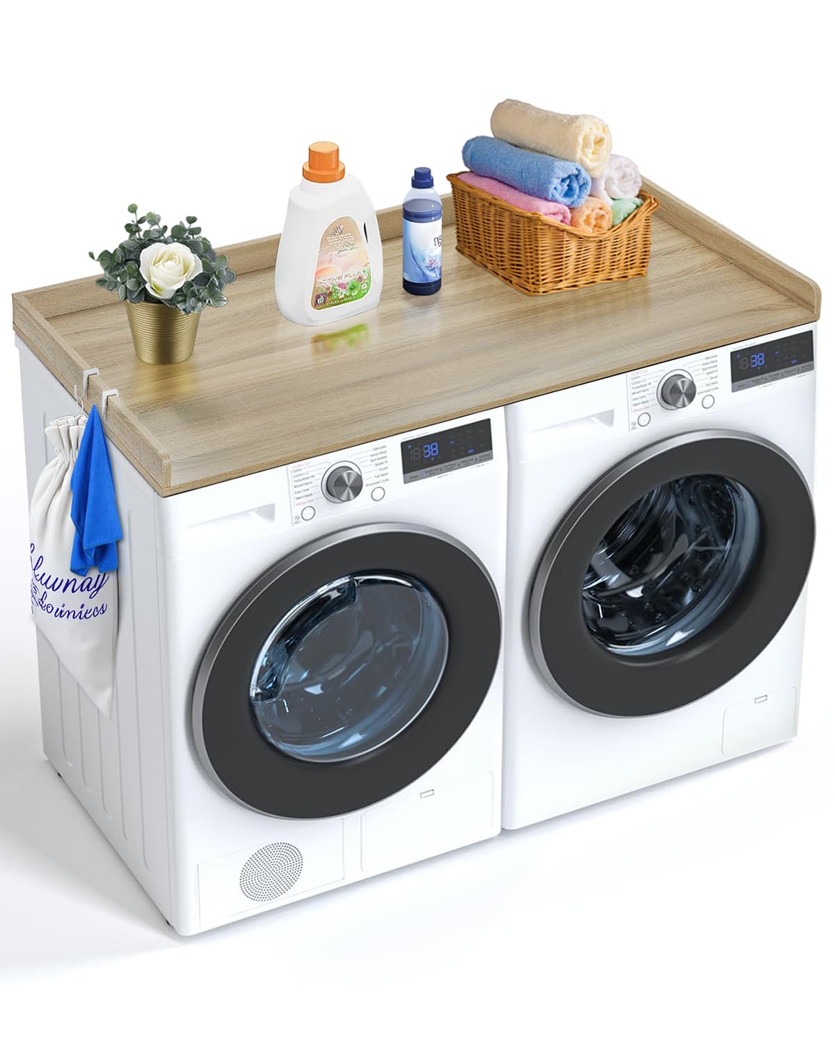 VEVOR - Washer Dryer Countertop, 54" x 27" Wooden Washer and Dryer Countertop, Water-Resistant Laundry Machine Topper Cover - Oak Color