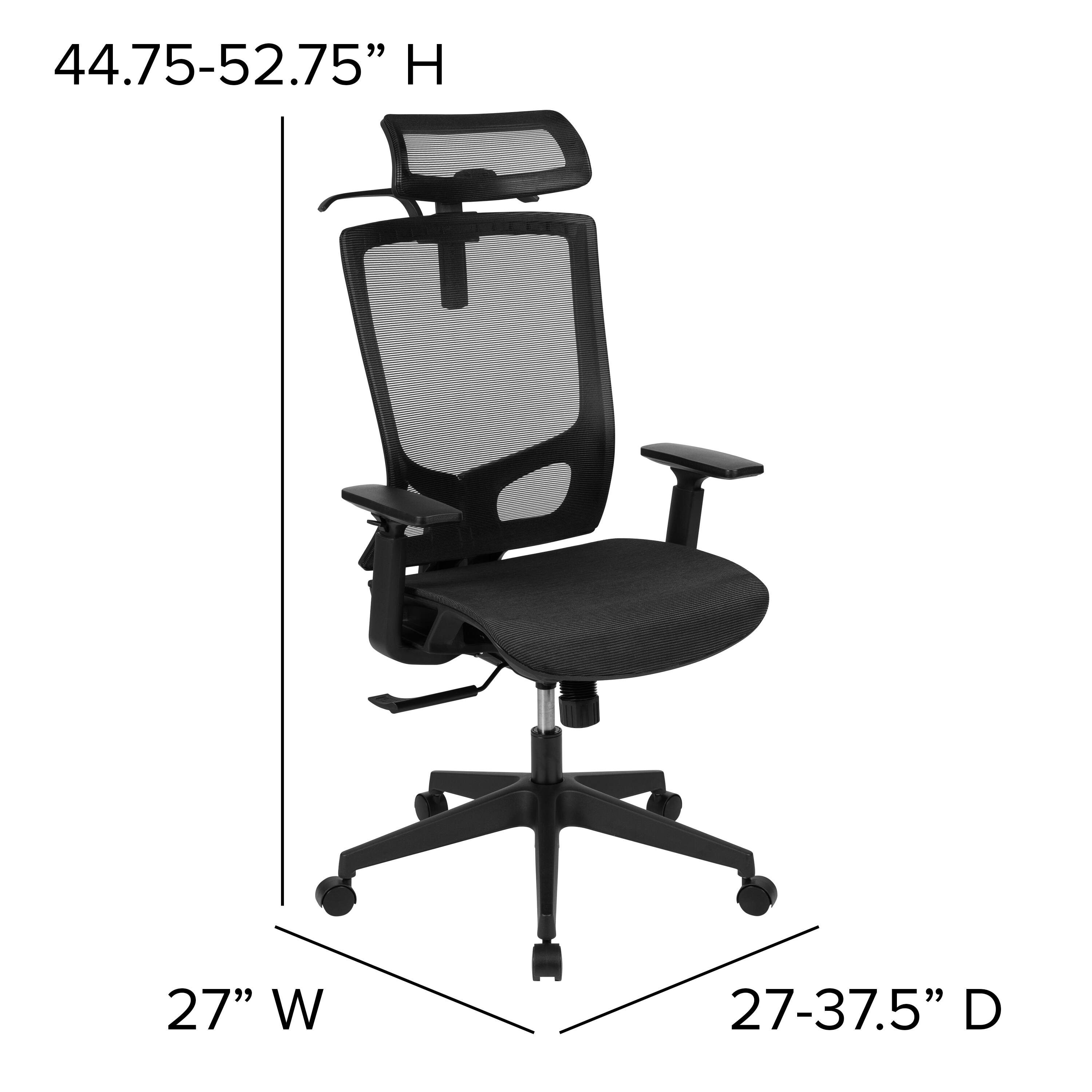 44.75-52.75" H  
27" W  
27-37.5" D