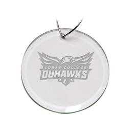 Jardine - Loras College Duhawks 3'' Logo Round Glass Ornament - Multicolor