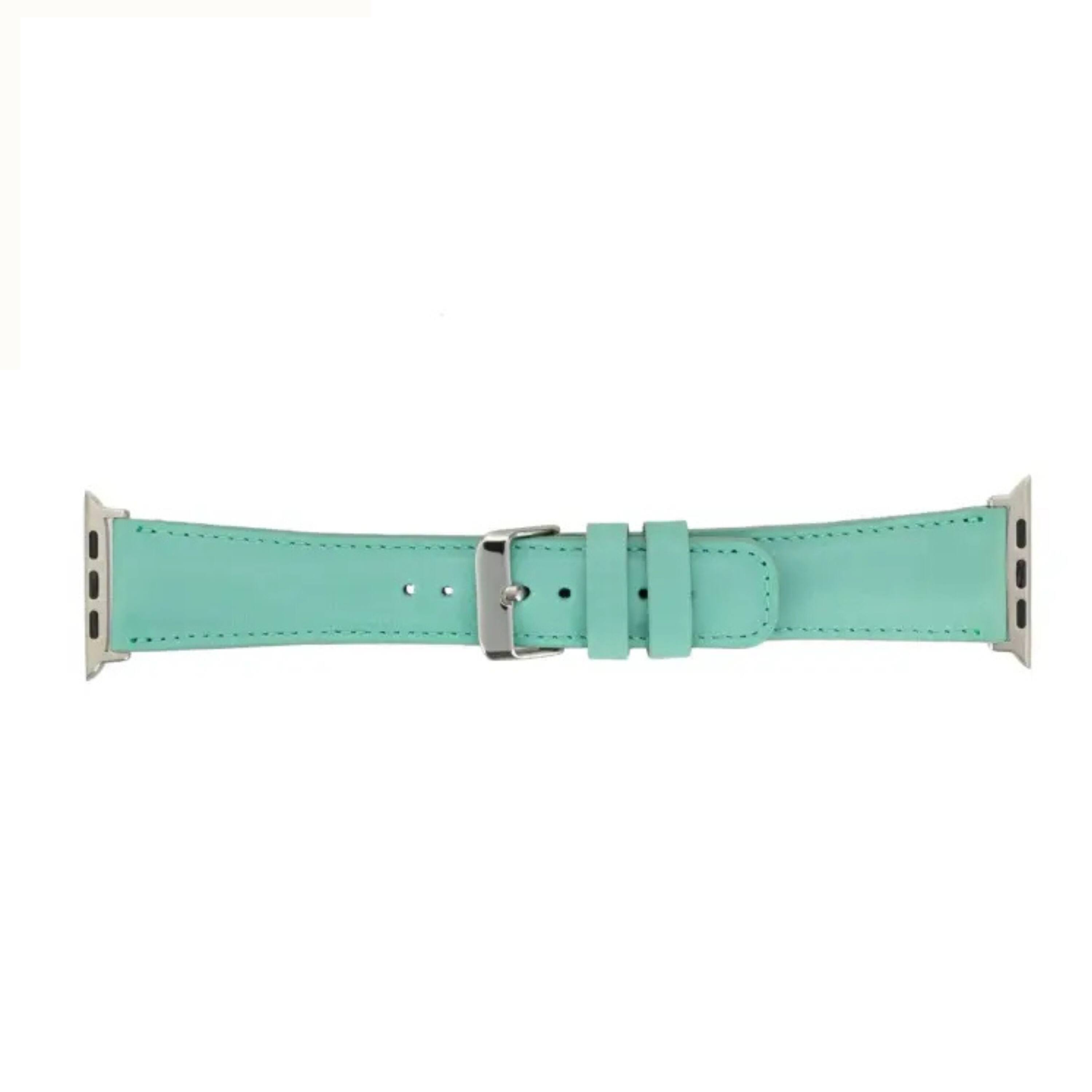 Alt View 1. Kitcheniva - Leather Watch Band Compatible With Apple Watch Ultra Series 8 7 And SE 42mm to 49mm Mint Green - Mint Green.