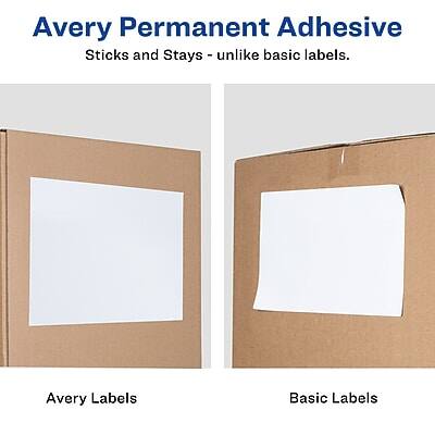 Avery Permanent Adhesive  
Sticks and Stays - unlike basic labels.

Avery Labels  
Basic Labels