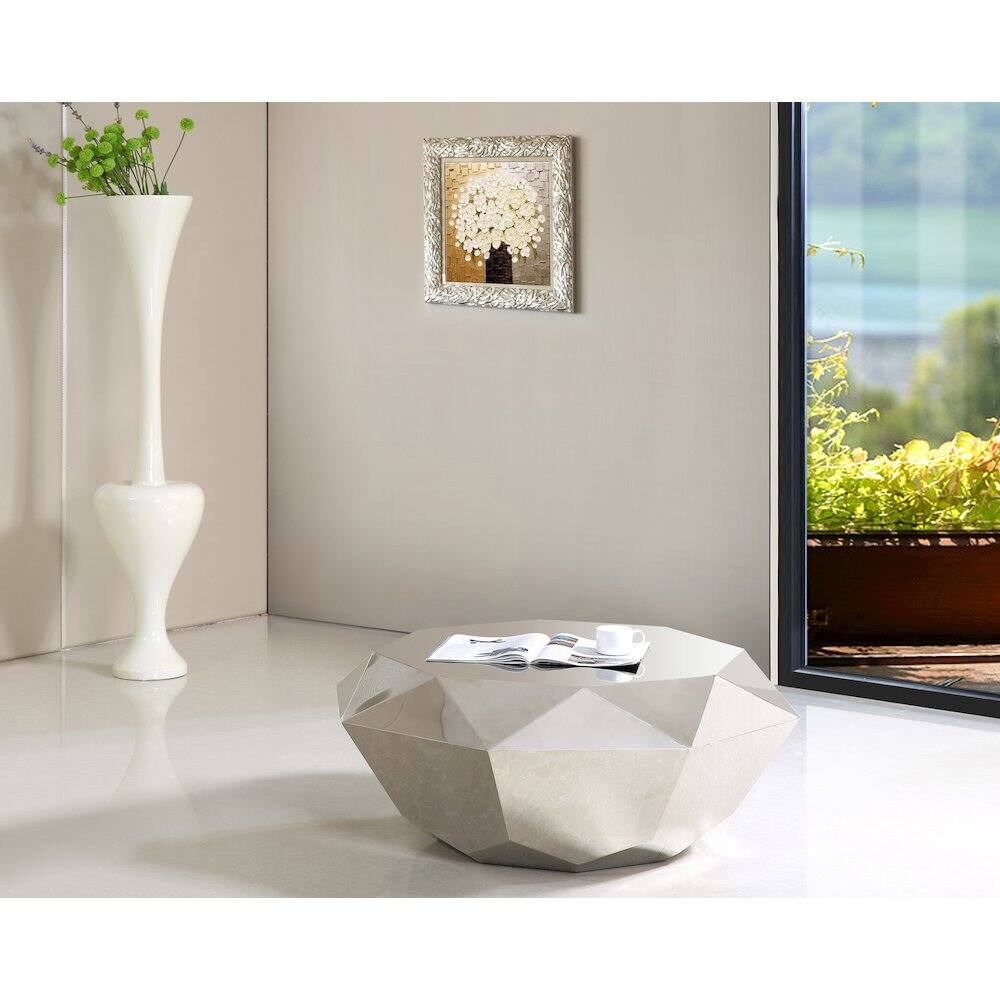 Alt View 1. Meridian Furniture - Gemma Silver Coffee Table - Silver.