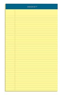 TOPS - Docket Notepads, 8.5" x 14", Wide, 50 Sheets/Pad, 12 Pads/Pack - Canary