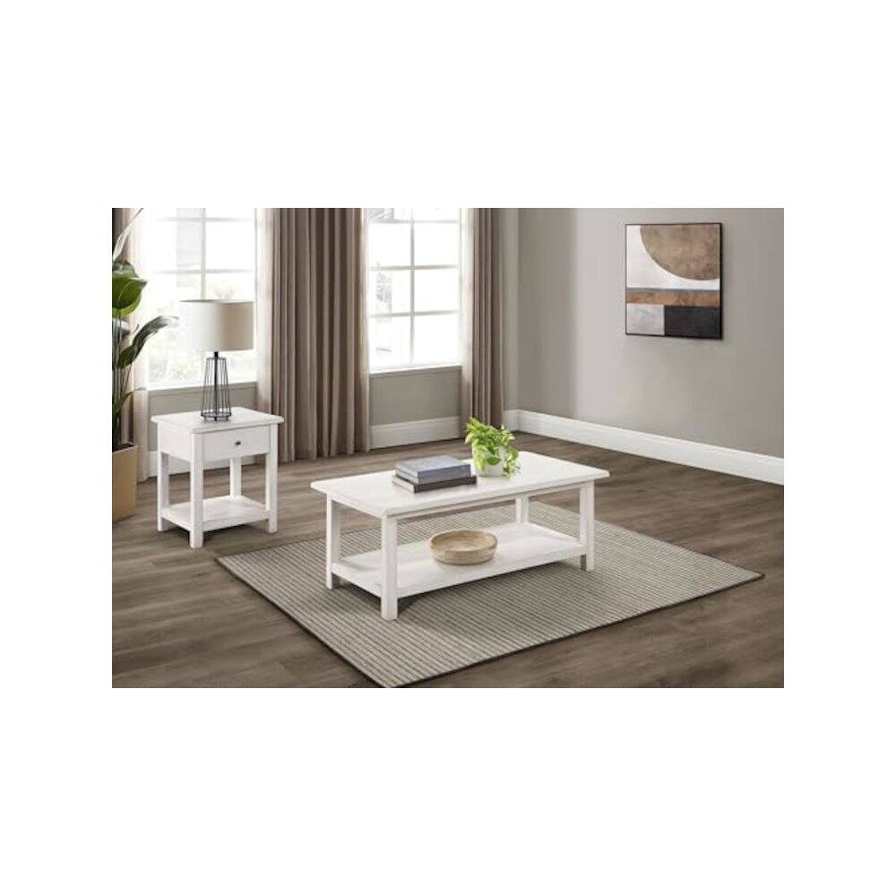 Alt View 1. Coaster Co. of America - Payne 2-piece Coffee and 1-drawer End Table Set White - White.
