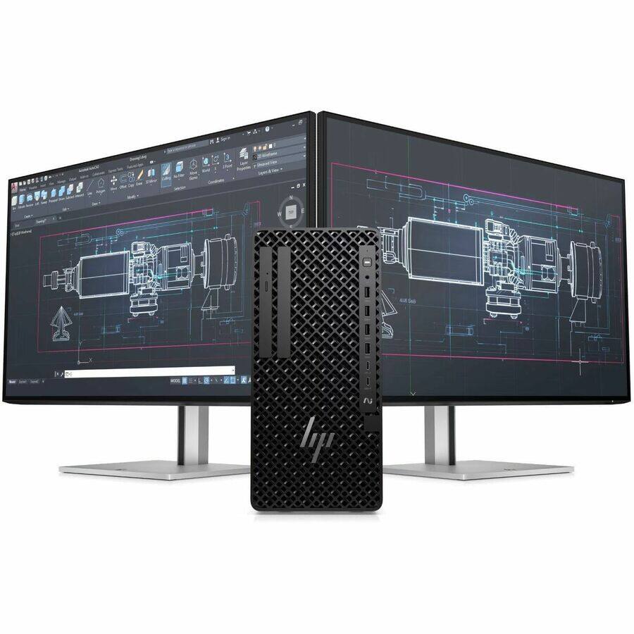 Alt View 1. HP - HP Z1 G1i Desktop Computer - Intel Core Ultra 5 235 - 16 GB - 512 GB SSD - Tower - Black - Intel Q870 Chip - Windows 11 - Black.