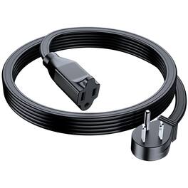 Maximm - Extension Cord (6 ft) 1 Outlet Flat Wire, 3-Prong 45° Angled Flat Plug, 16 AWG Power Cord - UL Certified - Black
