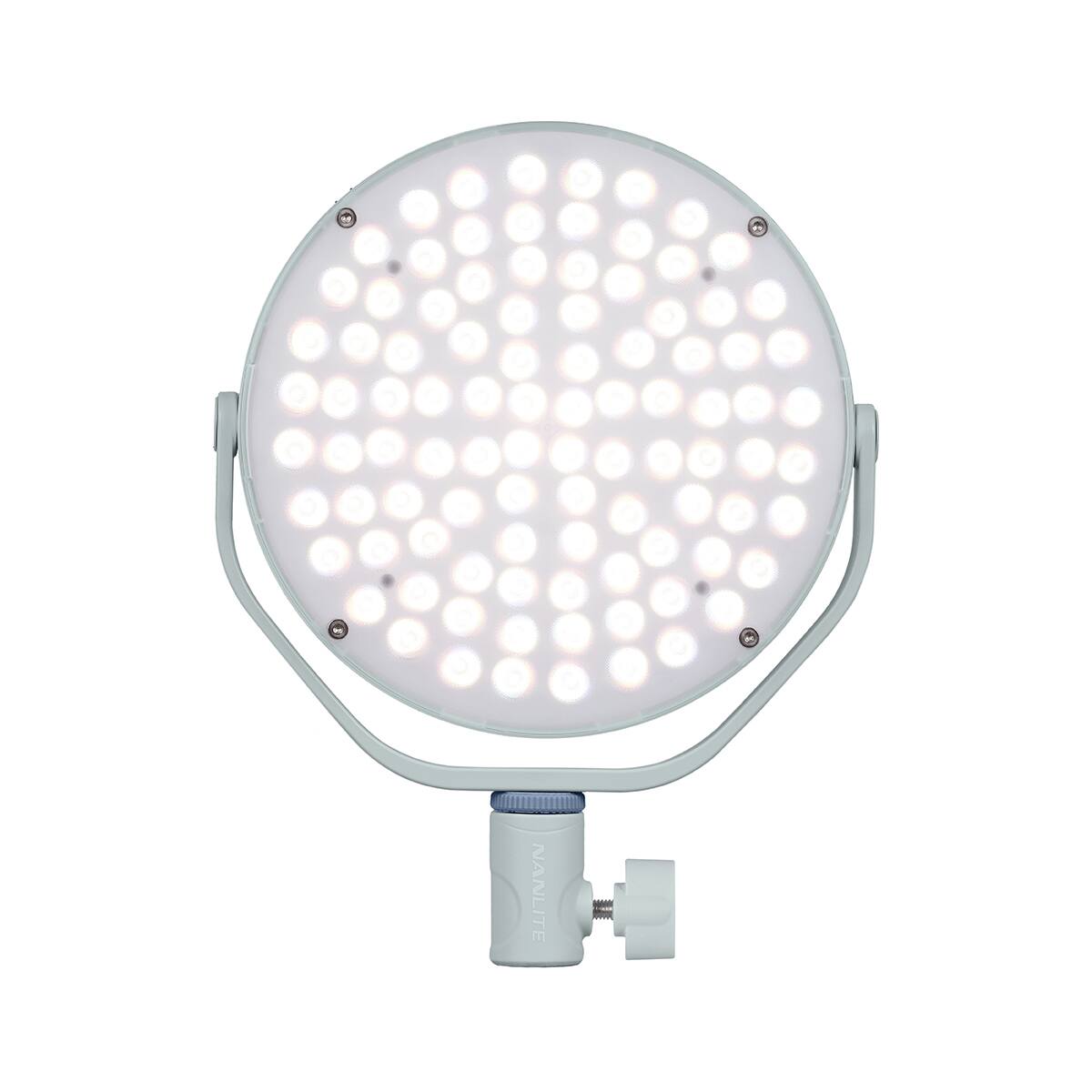 Alt View 5. NANLITE - Nanlite miro 30C 30W RGBW LED Round Panel Light, Mint Blue, Bundle with 10000mAh 38.5Wh Qi Wireless Power Bank and Power.
