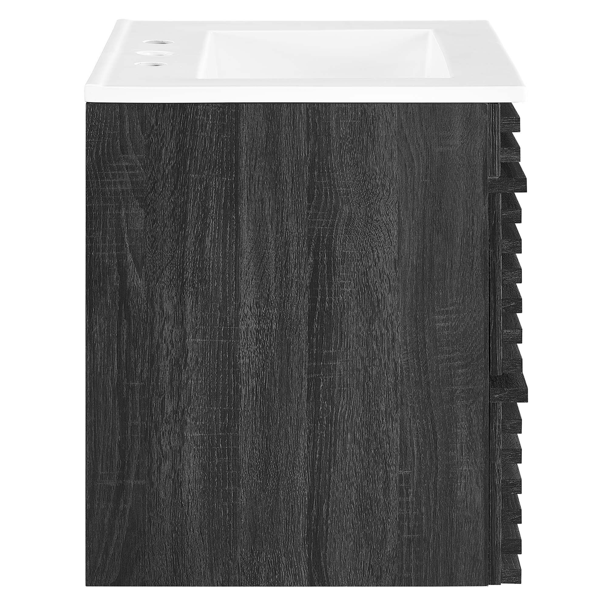 Alt View 1. Modway - Render Wall-Mount Bathroom Vanity with White Basin Included - Charcoal White.