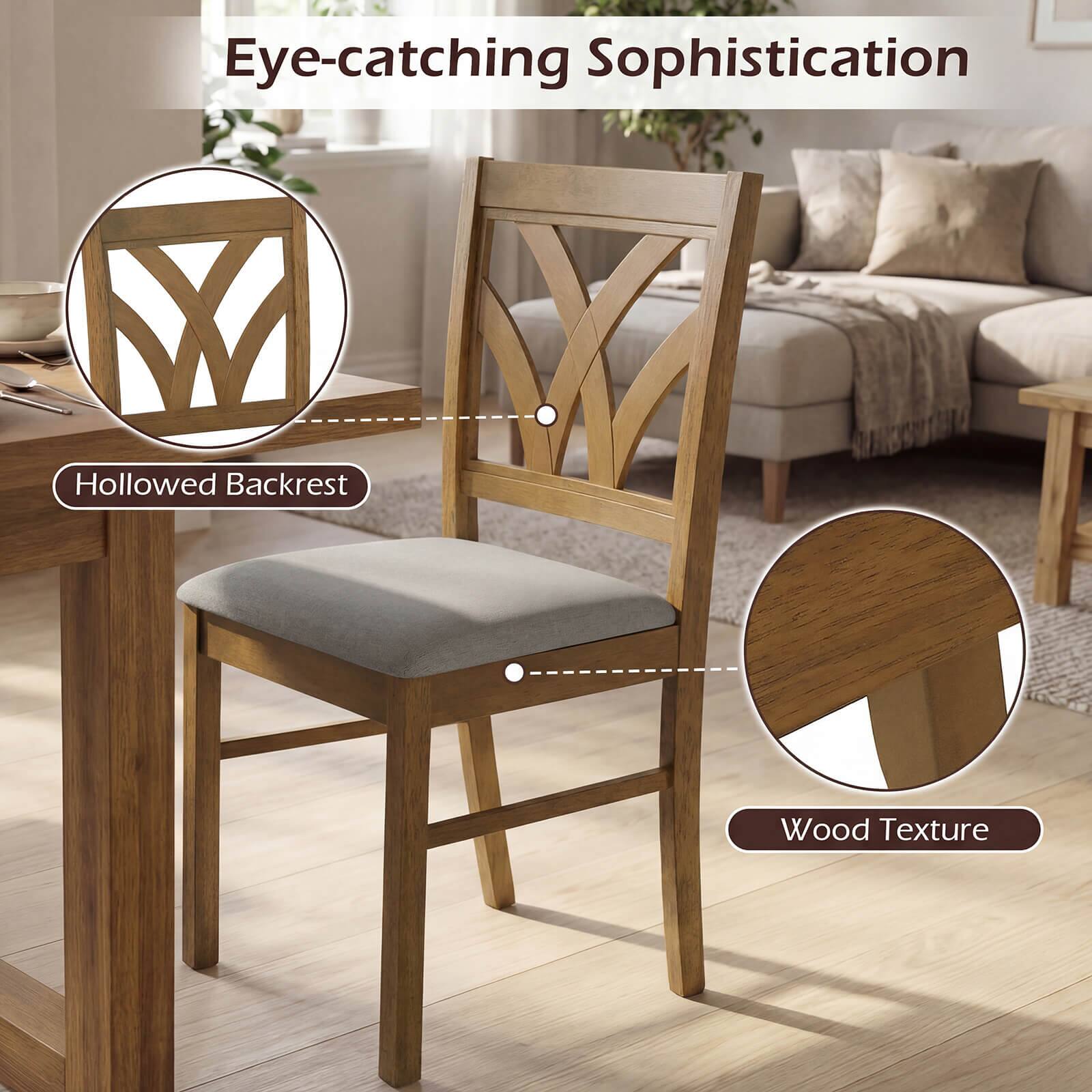 Eye-catching Sophistication

Hollowed Backrest

Wood Texture
