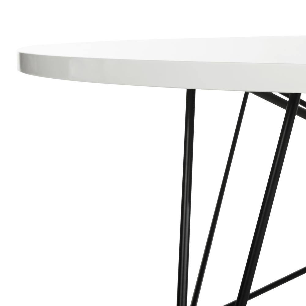 Angle. Safavieh - Home Collection Maris Modern White Lacquer Round Hairpin Leg Coffee Table - White.