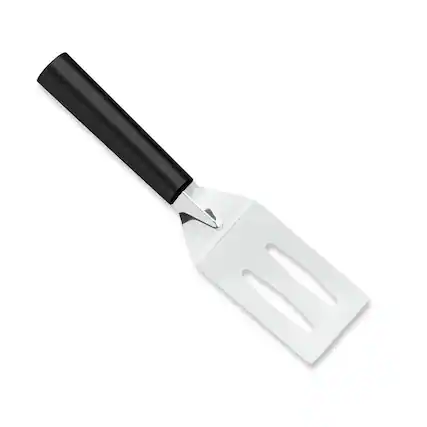 Front. Rada - Cutlery 3.375-Inch Slotted Turner Spatula, Black Handle - Black.