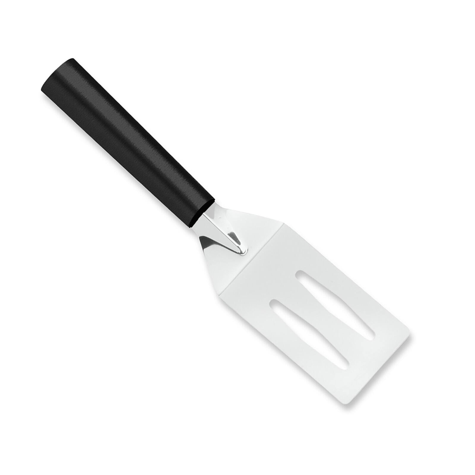 Front. Rada - Cutlery 3.375-Inch Slotted Turner Spatula, Black Handle - Black.