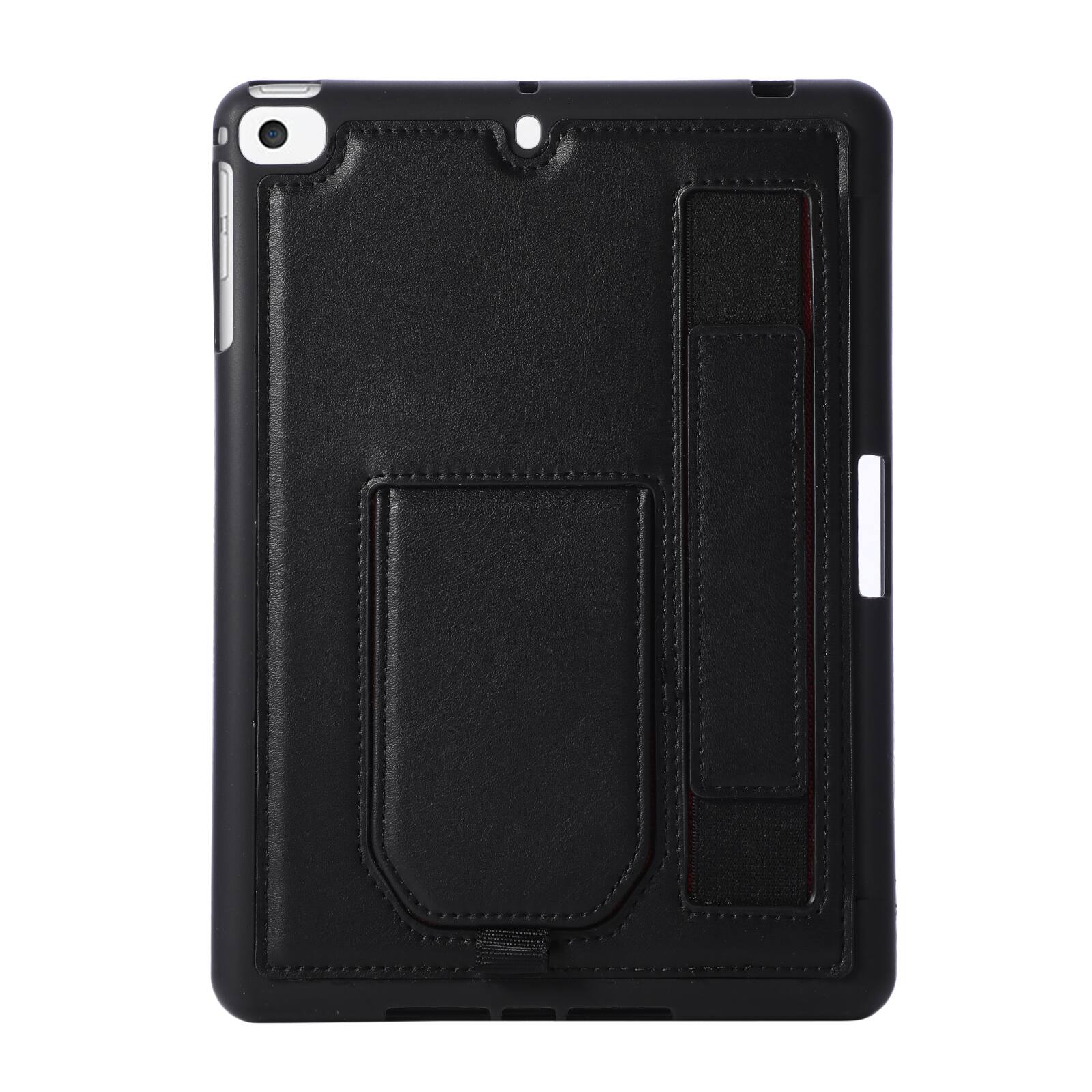 Alt View 2. Dteck - Shockproof Case for Apple iPad mini (5th Generation) 2019 with Hand Strap and Kickstand, PU Leather TPU Protective Cover - Black.