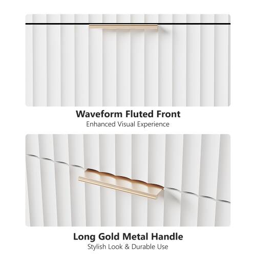 Waveform Fluted Front  
Enhanced Visual Experience  

Long Gold Metal Handle  
Stylish Look & Durable Use